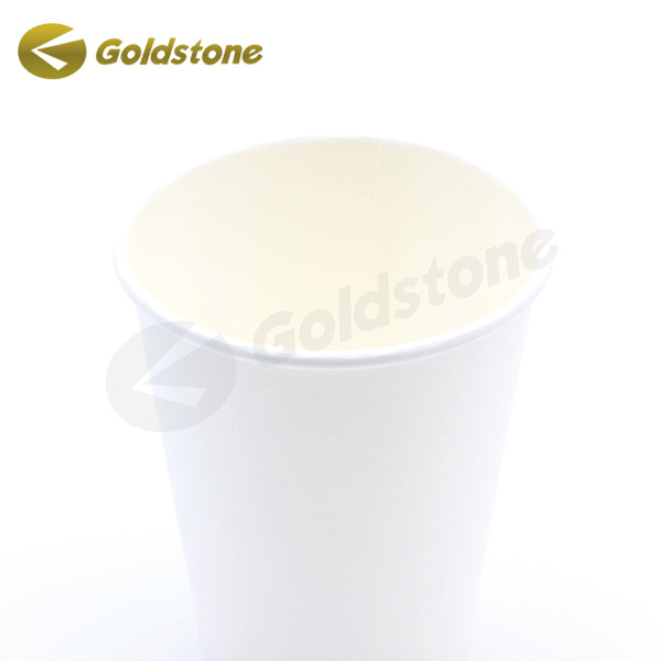 プラスチックフリー 単一壁紙カップ 緑色 持続可能 12オンス 使い捨てコーヒーカップ 0