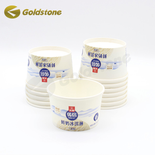 持続可能なゴールドホイル アイスクリーム紙カップ 食品グレード リサイクル紙カップ 3.5オンス 2